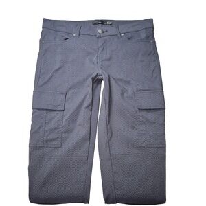 Prana Pants Womens 4‎ Gray Diamond Geometric Cargo Outdoor Hiking Stretch Nylon